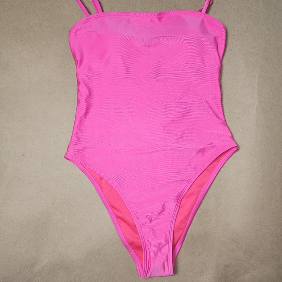 NWT, neon rose one piece swimsuit, Medium - Picture 2 of 10